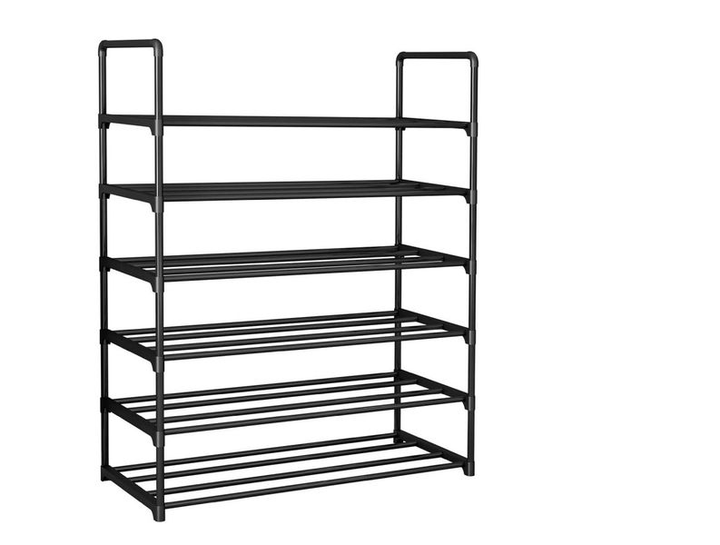 Black Plastic Shoe Racks - Shelf for 20 Pairs Shoes