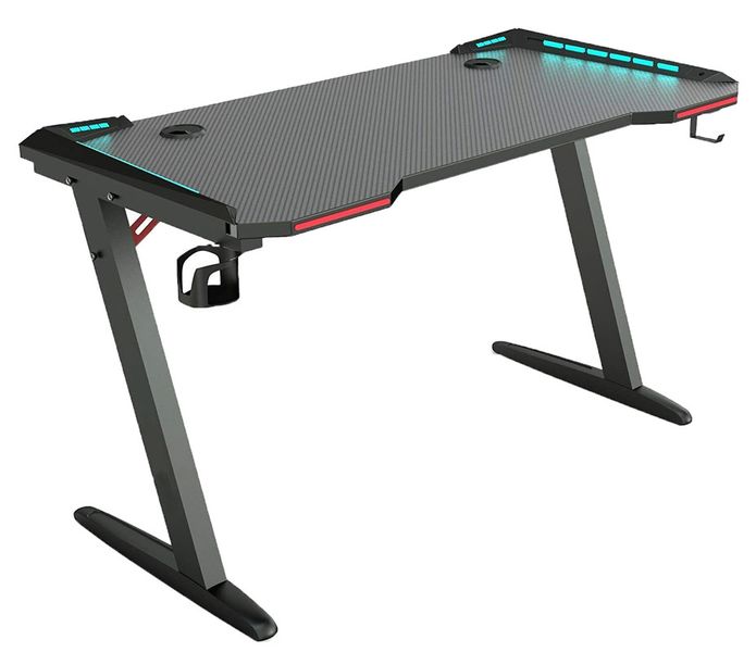 Pro Gamer Gaming Desk / Table With Earphone Hook and Drink Holder B-2875