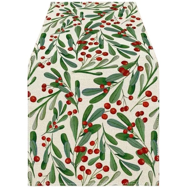 Decor Festive Christmas Rectangular Polyester HolidayTable Runner -Yellow