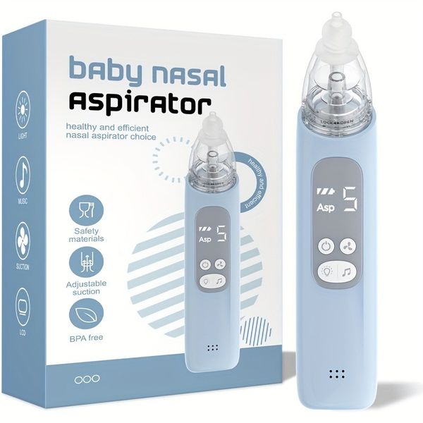 Nasal Aspirator for Baby 5 Suction Levels Nose Sucker, Music and Light