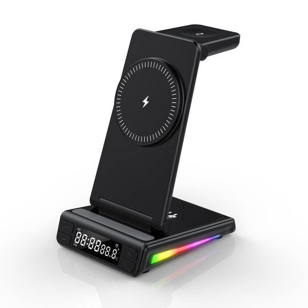 5 in 1 Wireless Charger with Clock and Night Light
