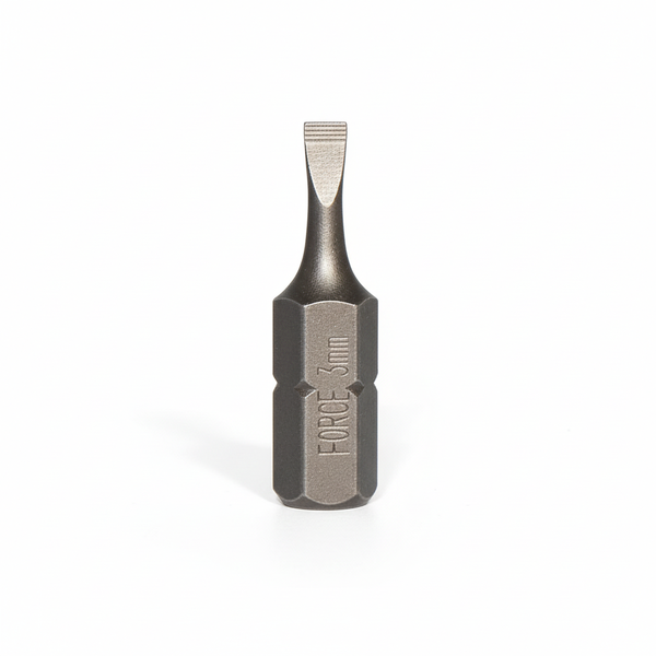 Force 1/4-inch Slotted Bit 0.5 x 3.0 x 50mm Flat for Screwdrivers
