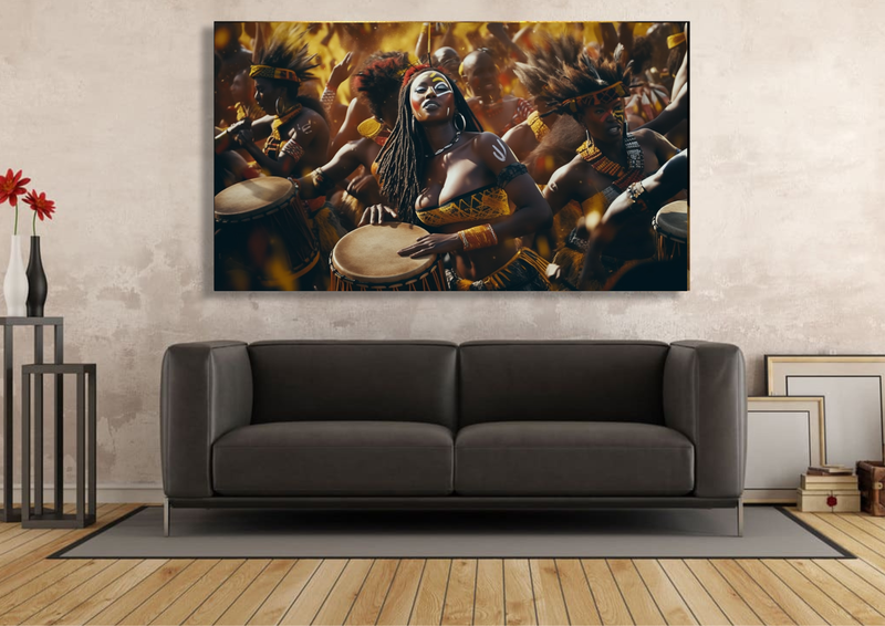 Canvas Wall Art - Drums of Unity Abstract - IM0364