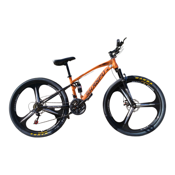 SHANPU 27.5" Mountain Bike Dual Suspension - 3 Spoke Wheel Bicycle - Orange