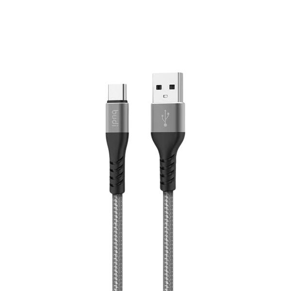 Budi 2m Length Usb to Usb-C Bend-Resist Braided Charge and Sync Cable