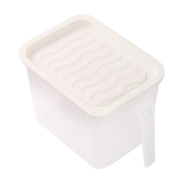 Square Plastic Storage Container with Handle and Lid - Large - White