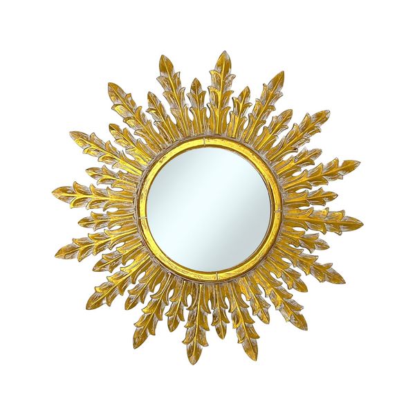 Urbano Round Mirror Gold Wash