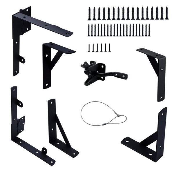 Tool DIY Heavy Duty Hinge &amp; Corner Brackets Anti-Sag Gate Frame Kit 50pcs