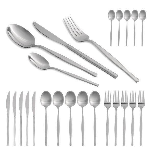 Berlinger Haus 24 Piece Stainless Steel Cutlery Set - Silver Mirror Polish