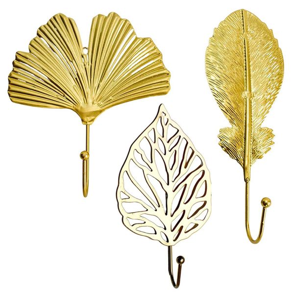 Decor DIY- Queen Gold Decorative Wall Hook Hangers - Set of 3