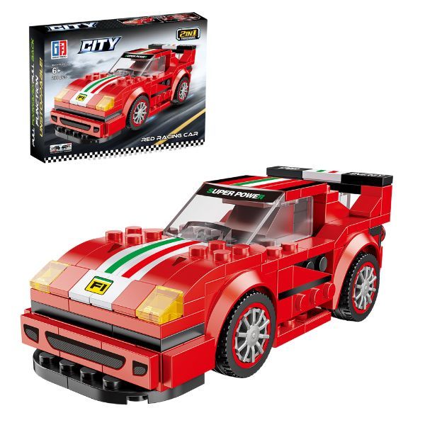 Building Blocks Racing City Red Racing Car 2-in-1 - 200 Pieces Ages 6+