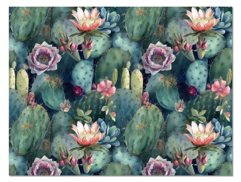 A3 Disposable Paper Placemat Set - Enchanted Succulents Garden