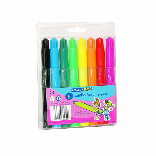 Marlin Kids Jumbo Fiber Tip Pens - 8 Pack