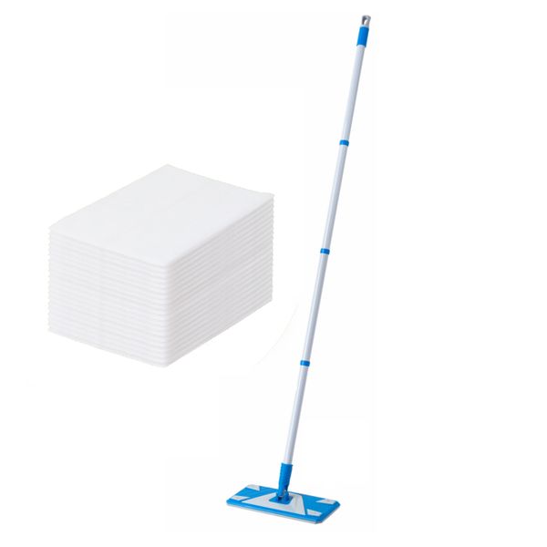 Kleaner light weight cloth hands-free lazy mop with 20 disposable towels