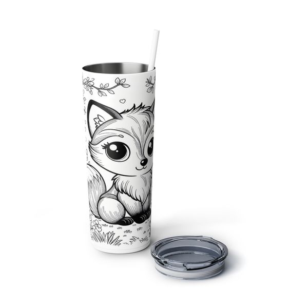 Fox 20oz Black &amp; White Stainless Steel Tumbler