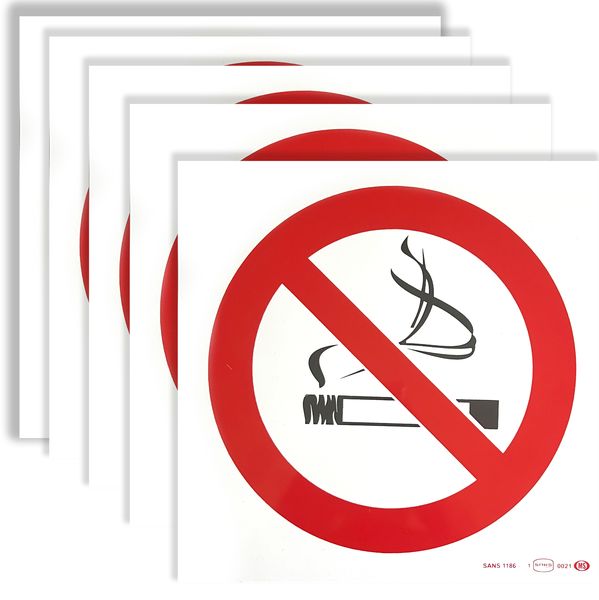 No smoking: 5 Pack - 190mm x190mm