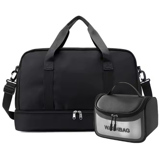 Large Capacity Compartmental Travel Gym Duffel Bag with Toiletry bag