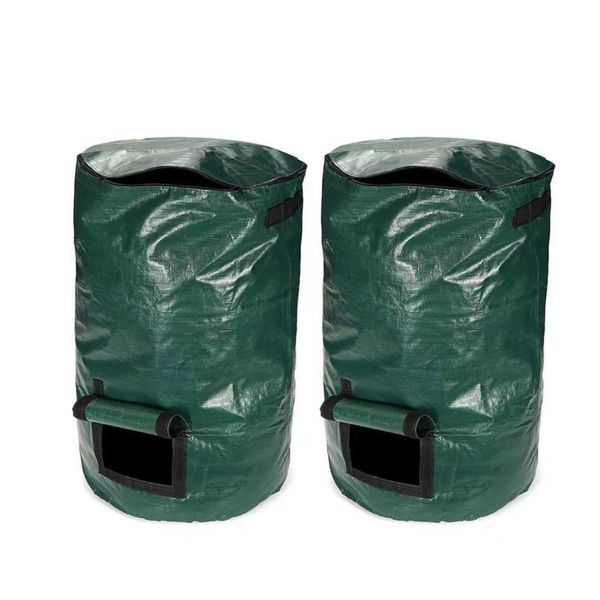 2 Pieces Compost Fermentation Bag Reusable Composter Bins Outside Garden Waste