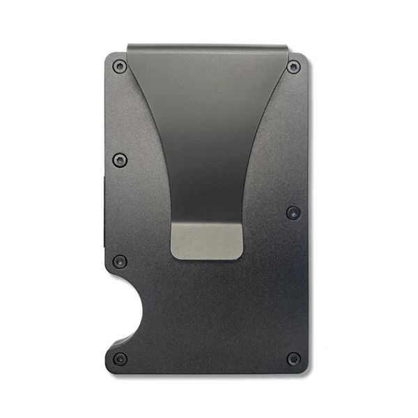 Bestby - Slim RFID Blocking Aluminium Card Holder Metal Wallet with Clip