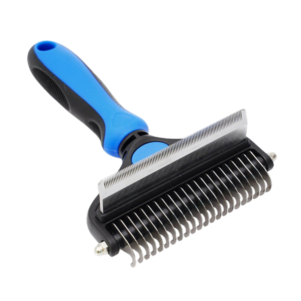 Cat and Dog Hair Brush, Trimming Brush 2-in-1, Blue