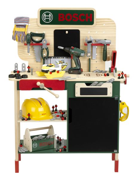 Klein Toys Bosch Wooden Workbench - Pine (106cm Tall)