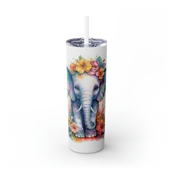 Floral Elephant 600ml Double Walled Tumbler