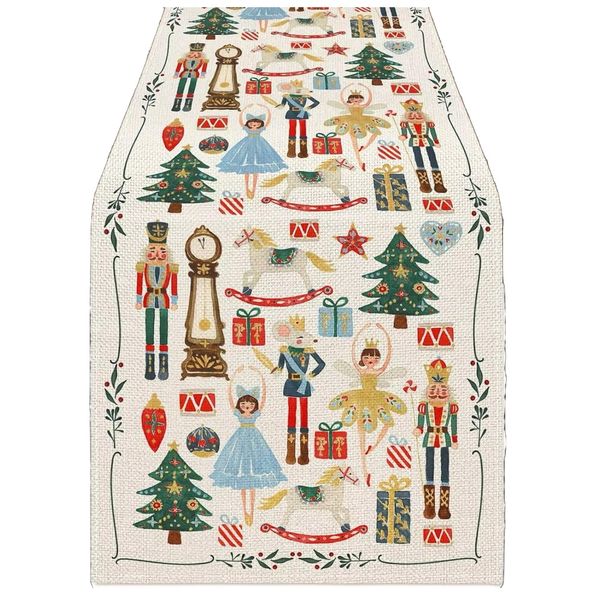 Home Christmas Party Dinner Nutcracker Themed Table Runner (274cm x 33cm)