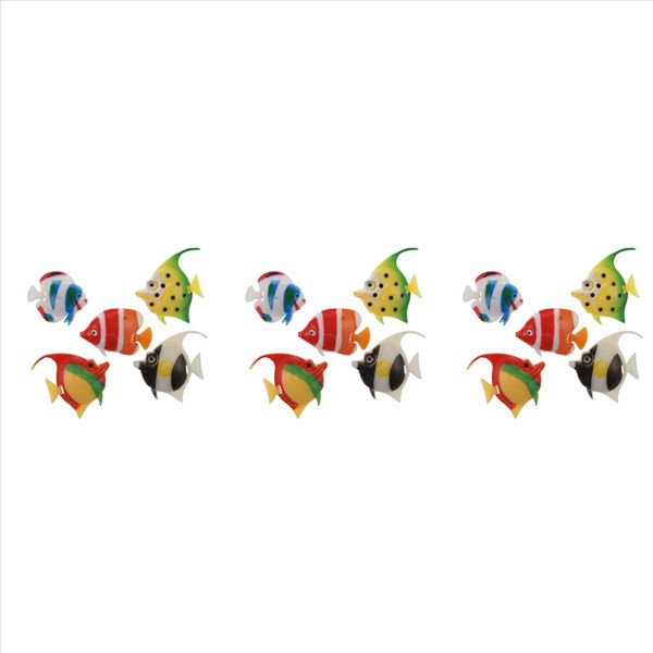 Artificial Multi-Colored Plastic Fish Ornament 15Pcs for Aquarium