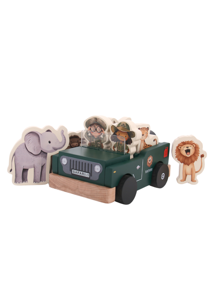 Grow Baby ~ Wooden Safari Push Toy Play Set