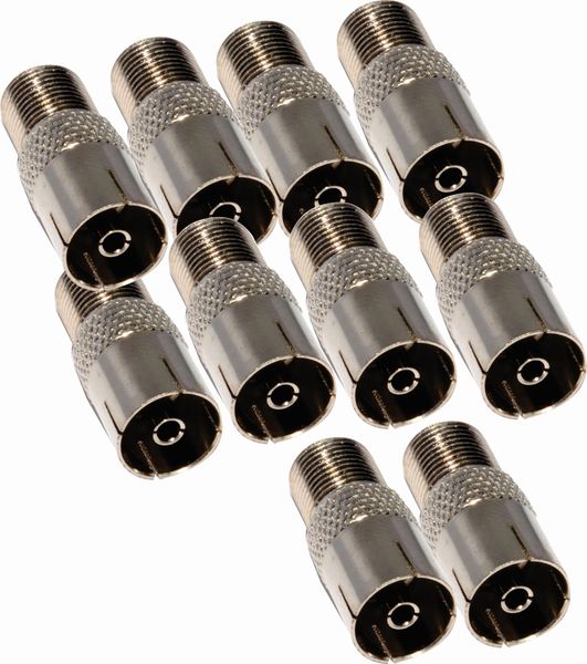ZATECH RF Female Type Connector (Sliver Tone) Pack Of 10