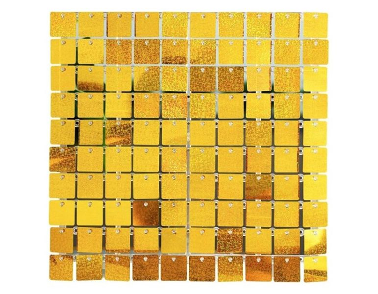 Shimmer Sequin Bling 3D Glitter Gold Wall Panel Square Backdrop 30x30cm