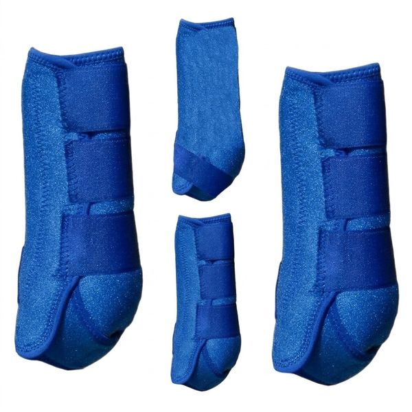Horse Leg Wrap Boots Neoprene Support Gear Blue 4 Pack
