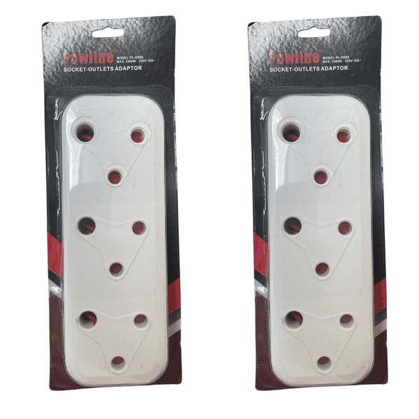 Socket-Outlets Adaptor PL-D005 Max 3500W 250V 16A Pack of 2