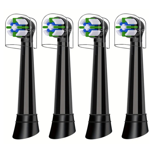 BASED Oral-B iO Compatible Toothbrush Heads - 4 Pack - (2 Black &amp; 2 White)