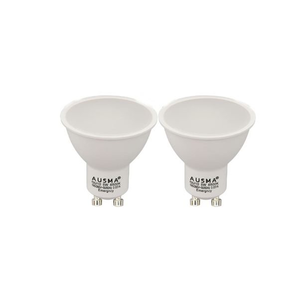 Ausma 5W Gu10 Rechargeable LED Bulb for Loadshedding - pack of 2