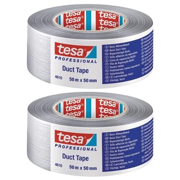 Tesa - Duct Tape 50mm x 50m - Grey- Pack of 2