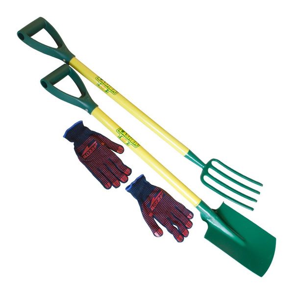 Lasher Ladies Spade &amp; Ladies Fork Set and Pair of Garden Gloves