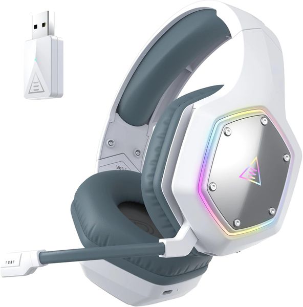 EKSA E1000 RGB Luminous USB Wireless Gaming Headset, with Noise Canceling