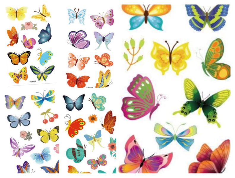 Kids Tattoos Cartoon Range - Butterfly Flutter