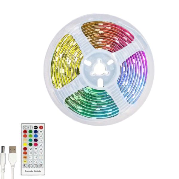 10m - RGB-IC LED Strip Light Controlled by Mobile App and Remote