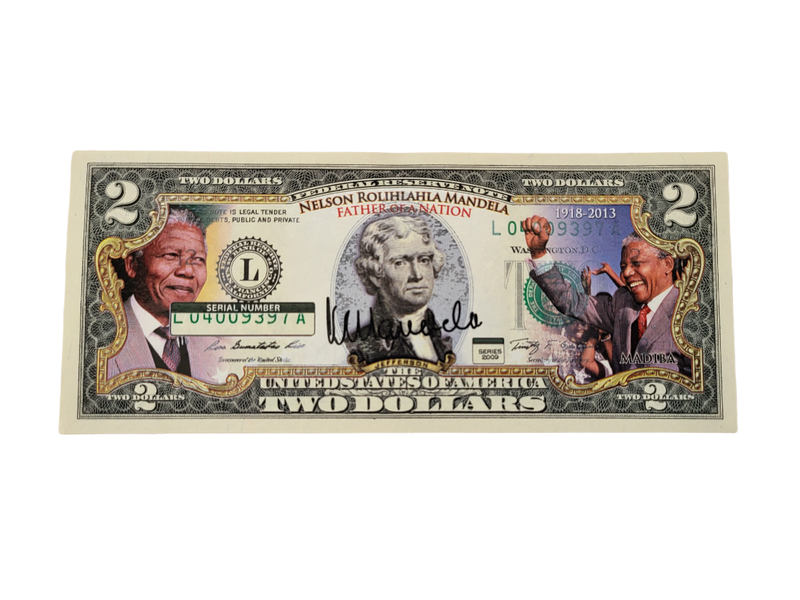 Nelson Mandela Father Of A Nation Colourised Two Dollar Note With Pouch Unc