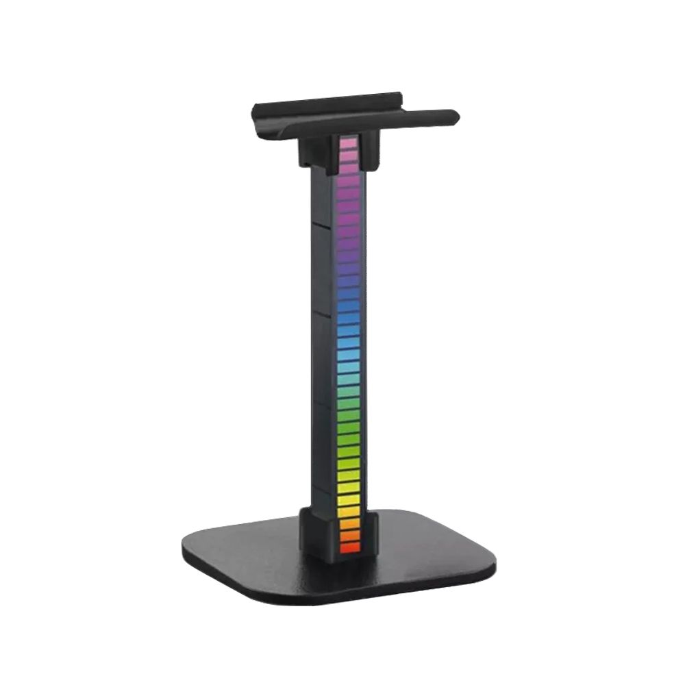 RGB Gaming Headphone Stand Headset Hanger with Pickup Rhythm Light ...