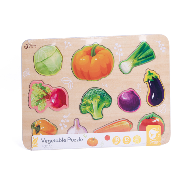 Classic World - Wooden Puzzle - Vegetable - 12 Pieces