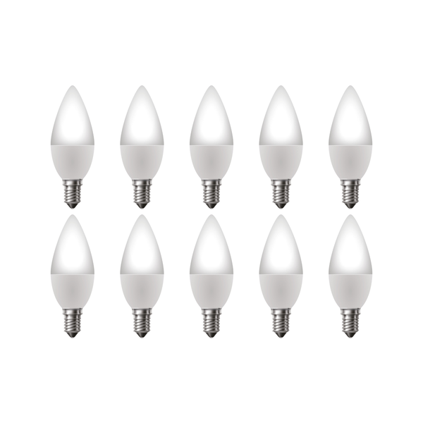 illumin8 E14 C37 5W LED Candle Light Bulbs Daylight 6500K - 10 Pack
