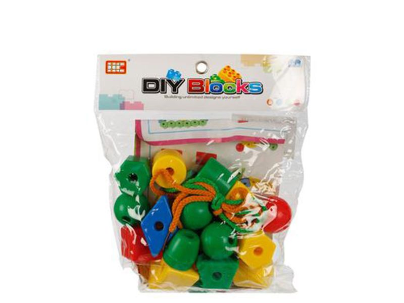 22 Piece Educational Block Shapes with Thread String
