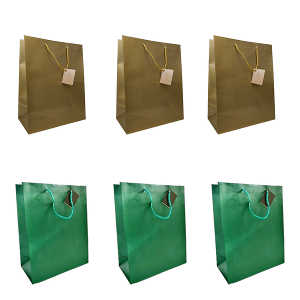 Green And Gold Gift Bag &amp; Tissue Paper Set image