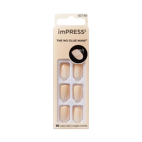 KISS imPress Artificial Press on Nails Point Pink Color,Short 30 Fake Nails