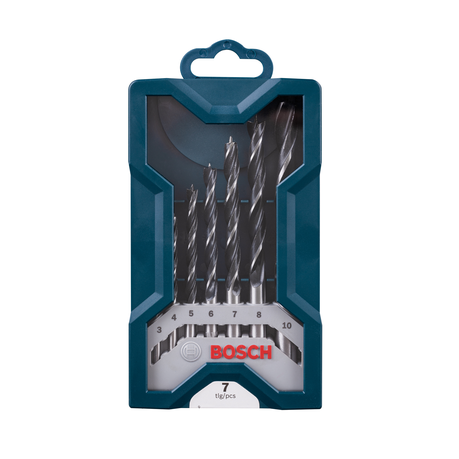 Bosch 7 Piece Mini X Blue Line Wood Drill Bit Set 3 10mm Shop