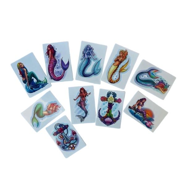 Party &amp; Classroom Kids Prizes: Kids Mermaid Temporary Tattoos (Set of 10)