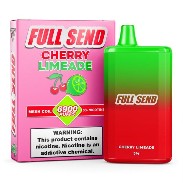 Full Send 6900 Puffs Rechargeable Disposable Vape - Cherry Limeade